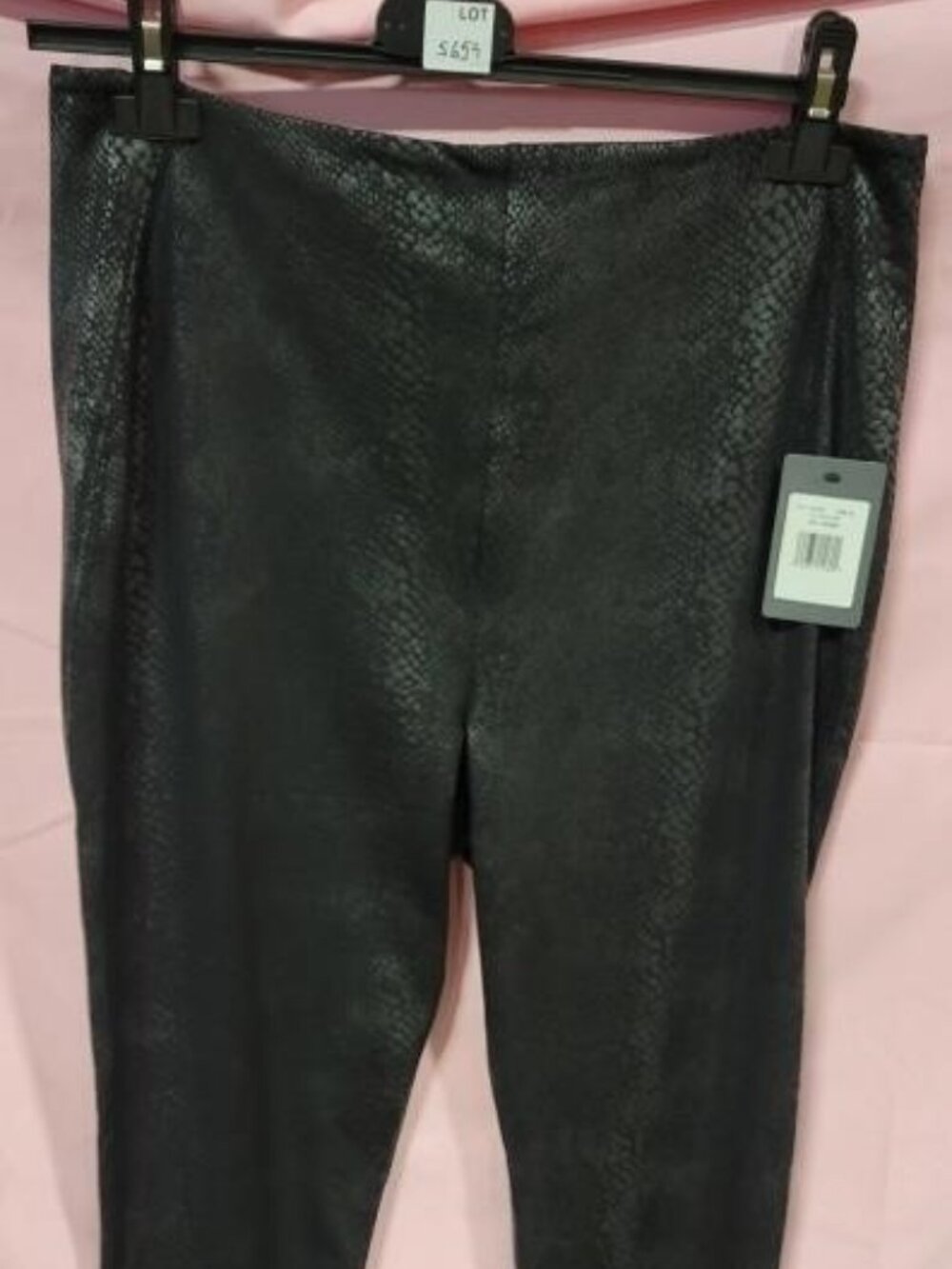 LYSSE BLACK SNAKE SKIN LEGGINGS - XL